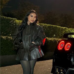 OAK + FORT Dark Brown Bomber Jacket